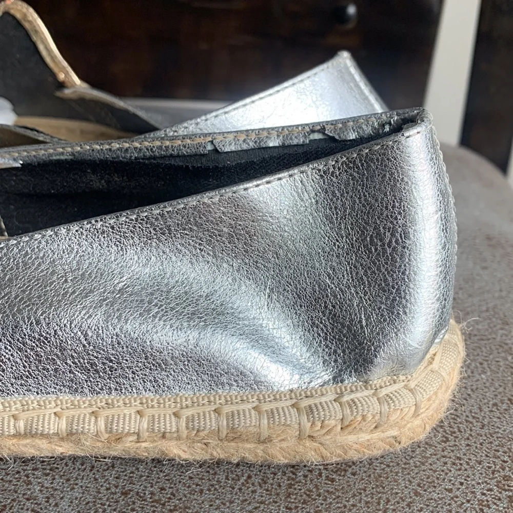Rebecca Minkoff Gavin Gold Silver Espadrilles Sz 6.5